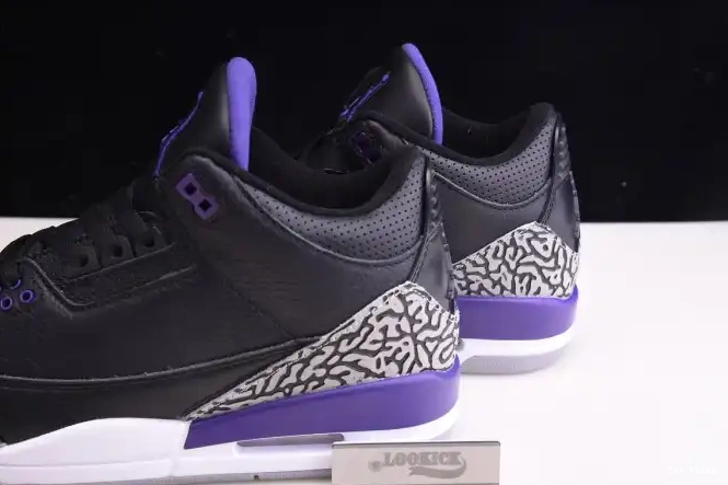 1st Kicks Court 3 Black Jordan Air Purple Retro CT8532-050 0520